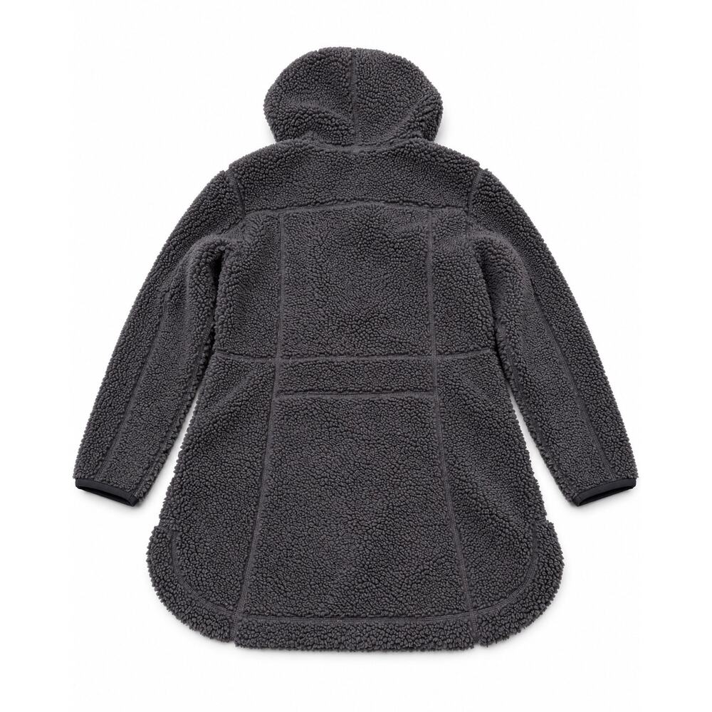 L.L.Bean Mountain Pile Fleece Coat M Gray Sherpa Hooded Gorpcore Outdoor Casual - Picture 10 of 16